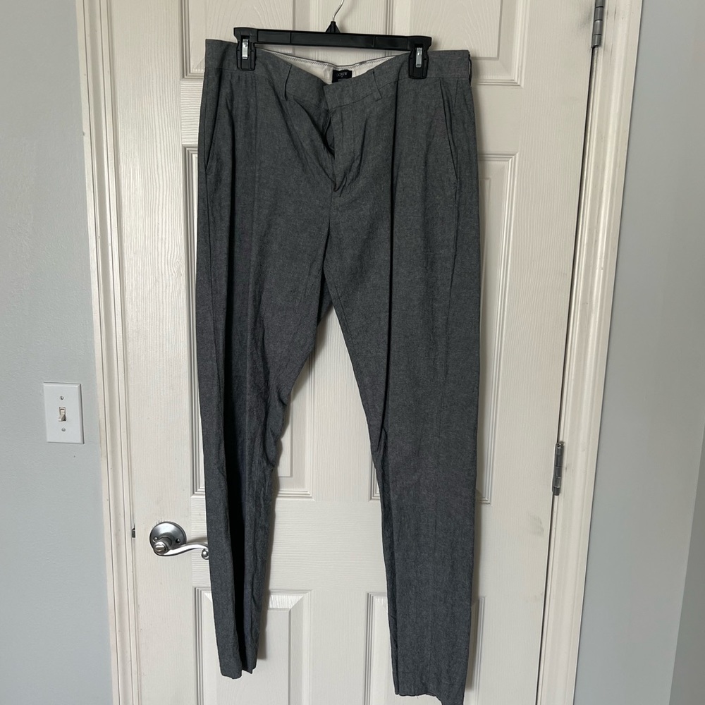 2/$30 J Crew mens dress pants heathers gray 34 x 34 raw hem